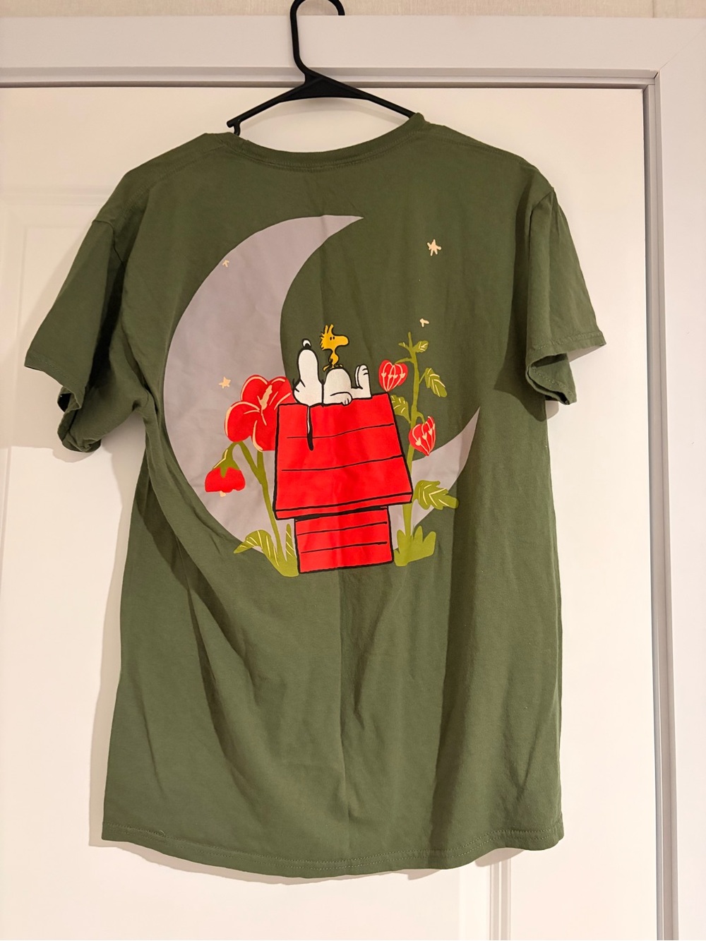 Peanuts Olive Green Snoopy & Woodstock Graphic Tee - Picture 2 of 3
